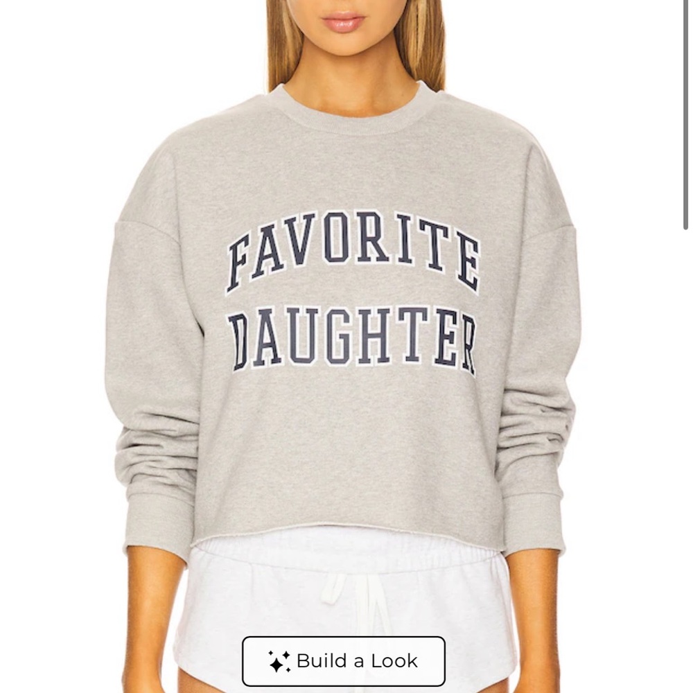 Favorite daughter raw hem cropped sweatshirt